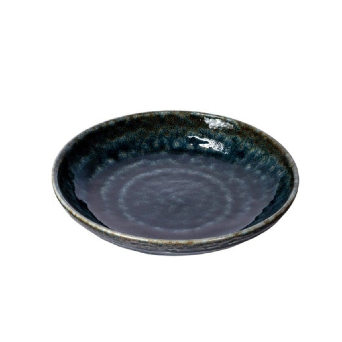 Japanese Minoware Blue Oribe Small Porcelain Plate