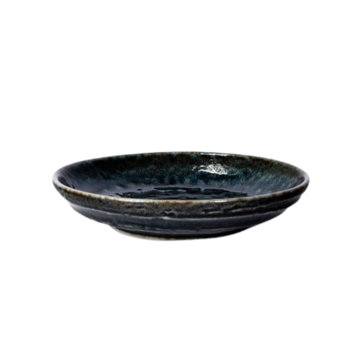 Japanese Minoware Blue Oribe Small Porcelain Plate
