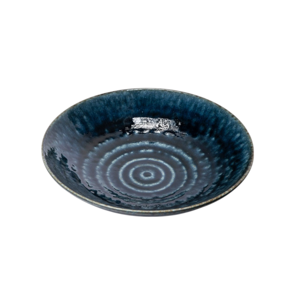 Japanese Minoware Blue Oribe Large Porcelain Plate