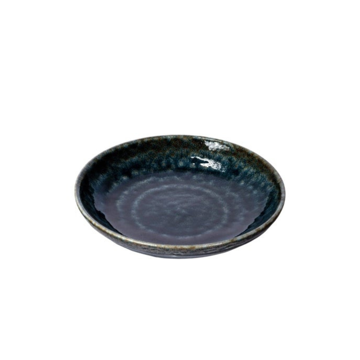 Japanese Minoware Blue Oribe Small Porcelain Plate