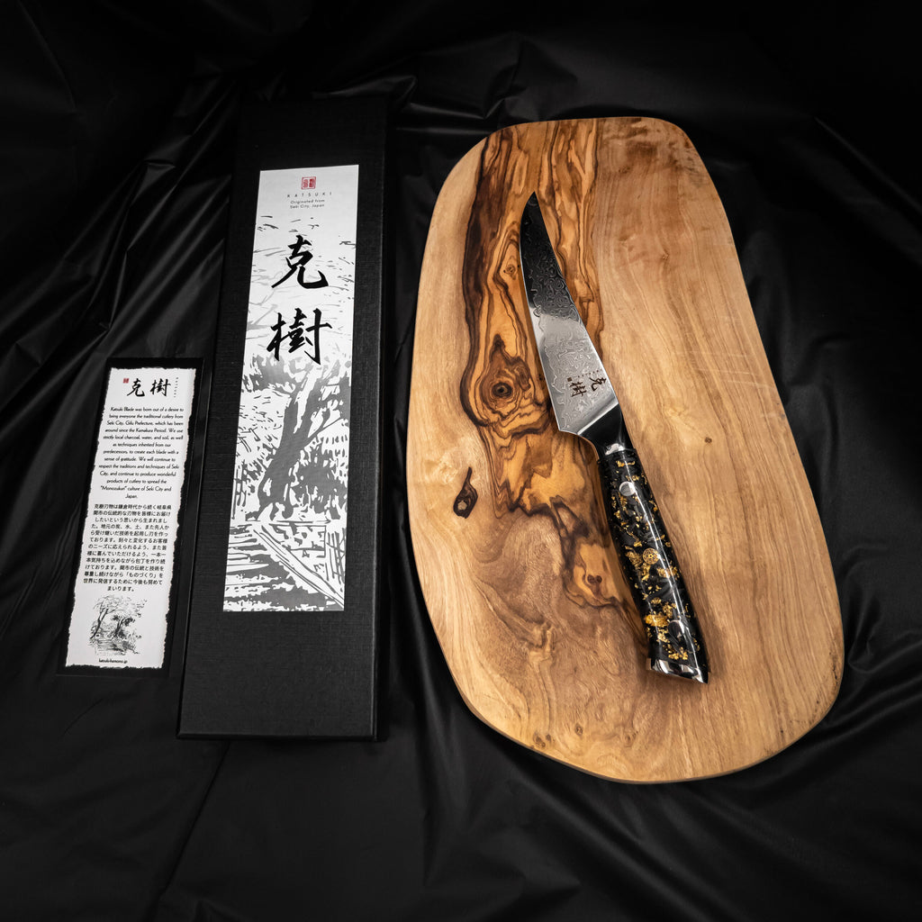 Katsuki Damascus Gold Foil Steak Knife 5” - Image 2