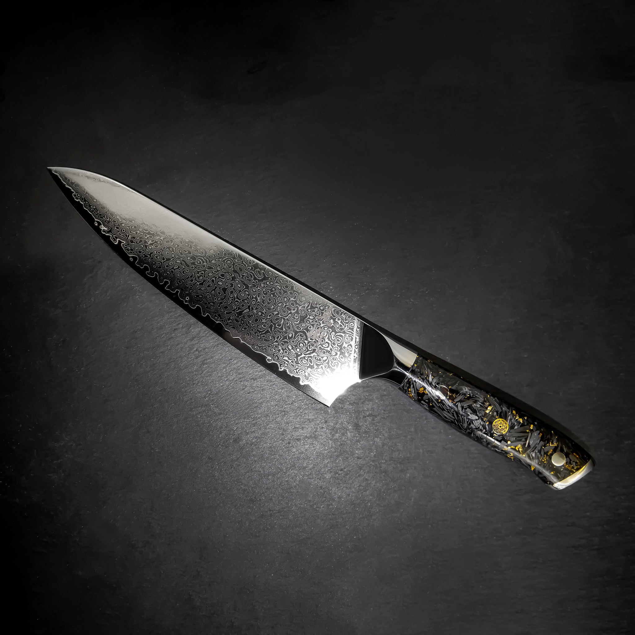 Katsuki Damascus Gold Foil Chef's Knife 8"