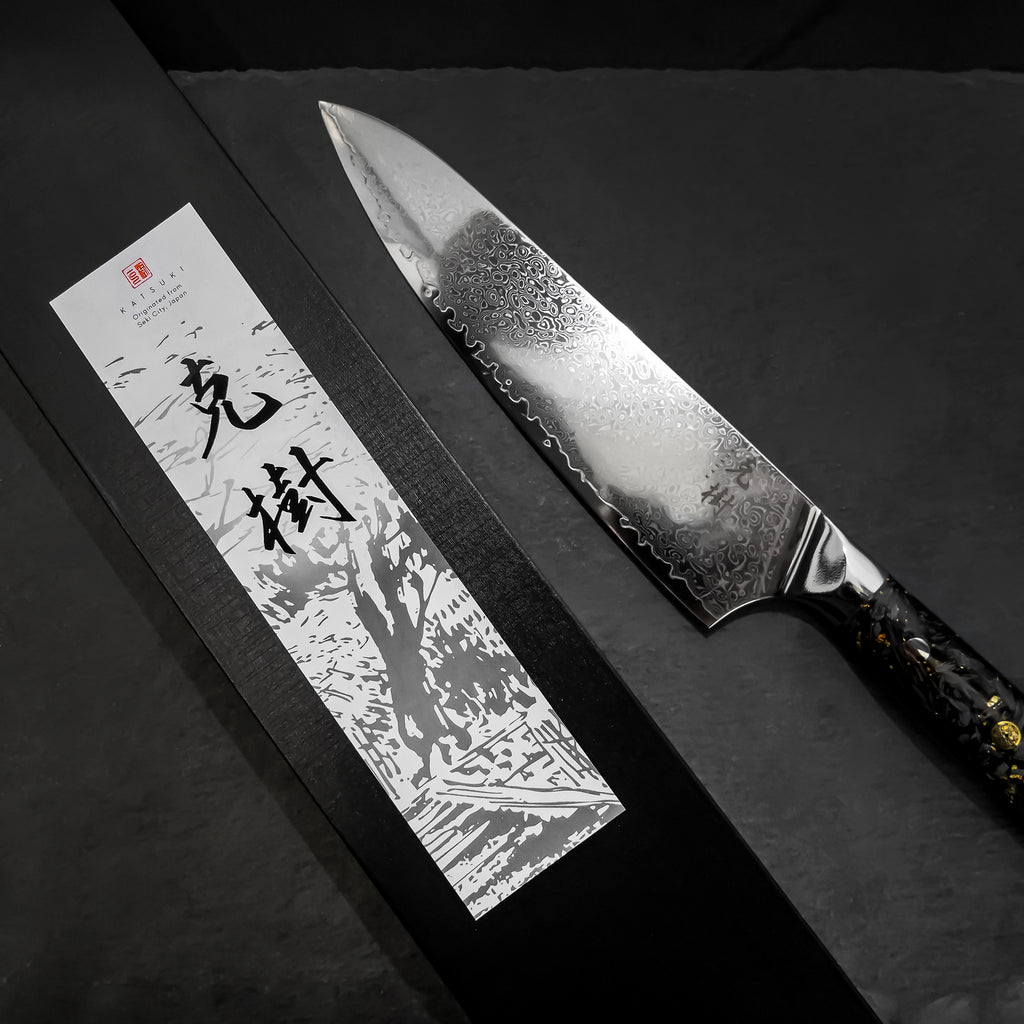 Katsuki Damascus Gold Foil Chef's Knife 8" - Image 2