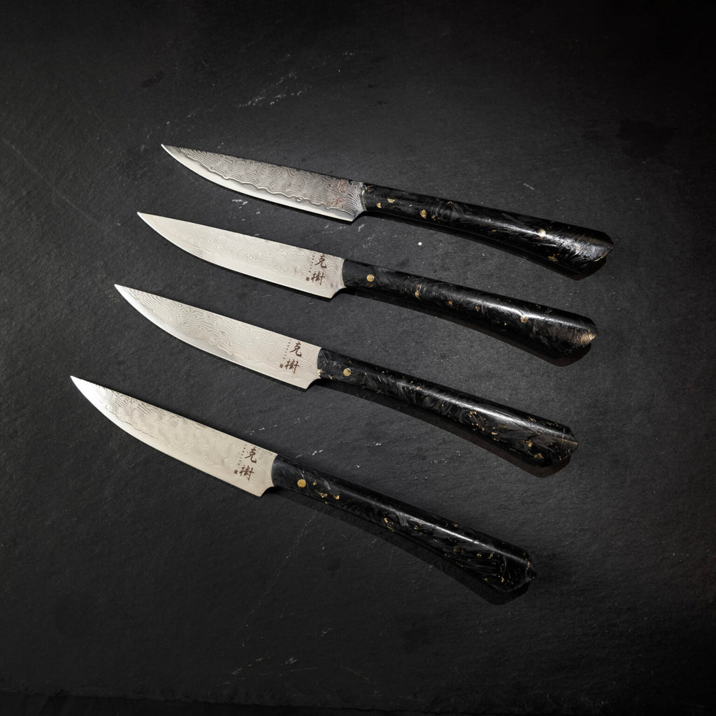 Katsuki Damascus 4pc Steak Knife Set